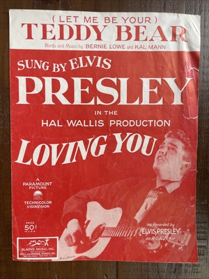 Let Me Be Your Teddy Bear Sung by Elvis Presley VTG Sheet Music