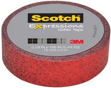 Scotch Expressions Glitter Tape: 0.59 in. x 196 in. Red