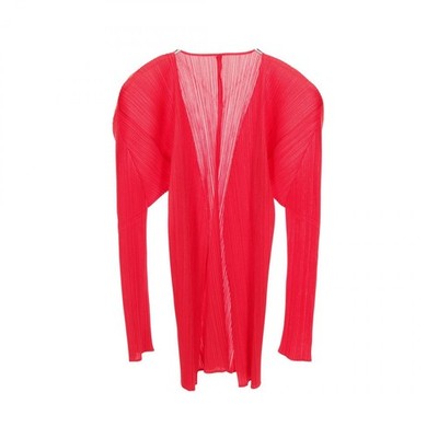 PLEATS PLEASE カーディガン サイズ3 PLEATS PLEASE Pleated Cardigan PP04-J0607 polyester Red #3 Used