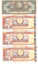 Haiti 20 Gourdes 2001 & 50 Gourdes 1986