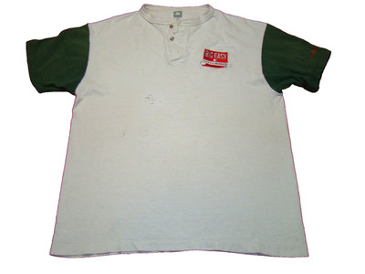 Vintage Anvil Mens L Big Easy Bar BQ & Crabshack London Henley Distressed Shirt