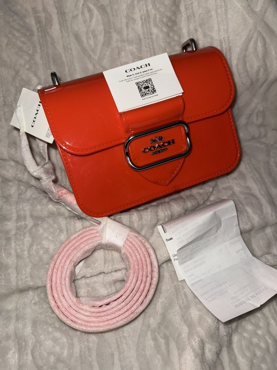 COACH CR287 Jelly Morgan Square Crossbody Bag/Miami Red/Brand New