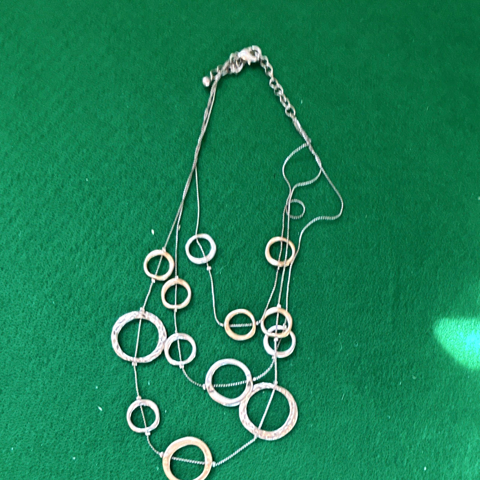 Rose Gold & Silver-Tone Layered Cable Chain Necklace Round Links Lobster Clasp