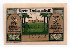 1921 Germany Ballenstedt Notgeld 25 Pfennig Note (3530)