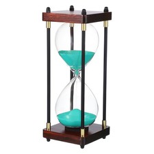 Large Decorative Sand Timer, 30 Min Modern Wooden Hour Glass, Green Style 2 