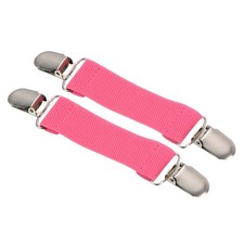 Clip glove, 2 pcs with double side metal clasp, pink