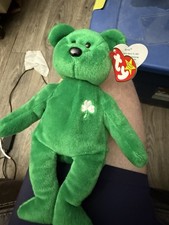 ERIN the Irish Bear MWMT Mint TY Beanie Baby Plush St Patricks W/ Case