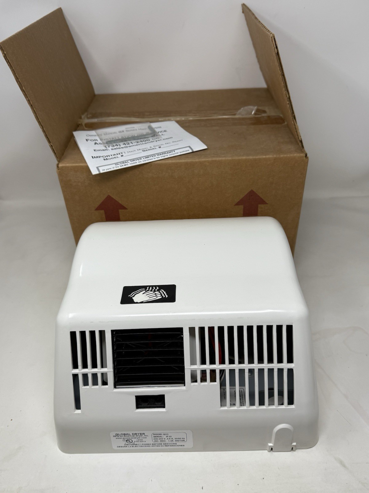 American Dryer Global GX3-Epoxy Automatic Hand Dryer 208-240 V 50/60Hz | NEW