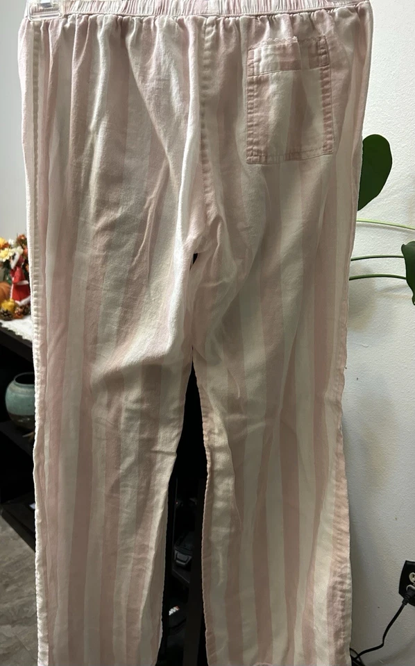 Pantalones de pijama Victoria’s Secret orgánicos rosas a rayas 100 % algodón orgánico talla S Y2K Foto 3 de 4