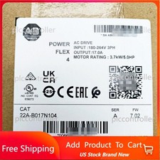 Allen-Bradley 22A-B017N104 Sealed PowerFlex 4 3.7 kW 5 HP AC Drive US Free Tax