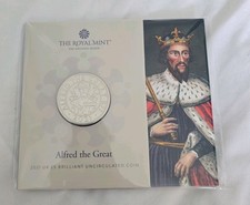 2021 UK £5 coin Alfred the Great brilliant uncirculated coin Royal Mint