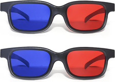 2Occhiale Rossi E Blu, Occhiali 3D, Da Sole 3D, Lenti Anti-Appannamento E Anti-G