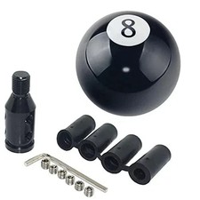 Pursuestar Black 8 Round Ball Gear Shift Knobs, Universal Black 8 Billiard
