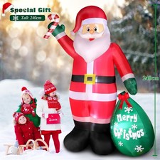 8FT Christmas Inflatable Santa Claus Outdoor Yard Decoration LED Holiday Decor