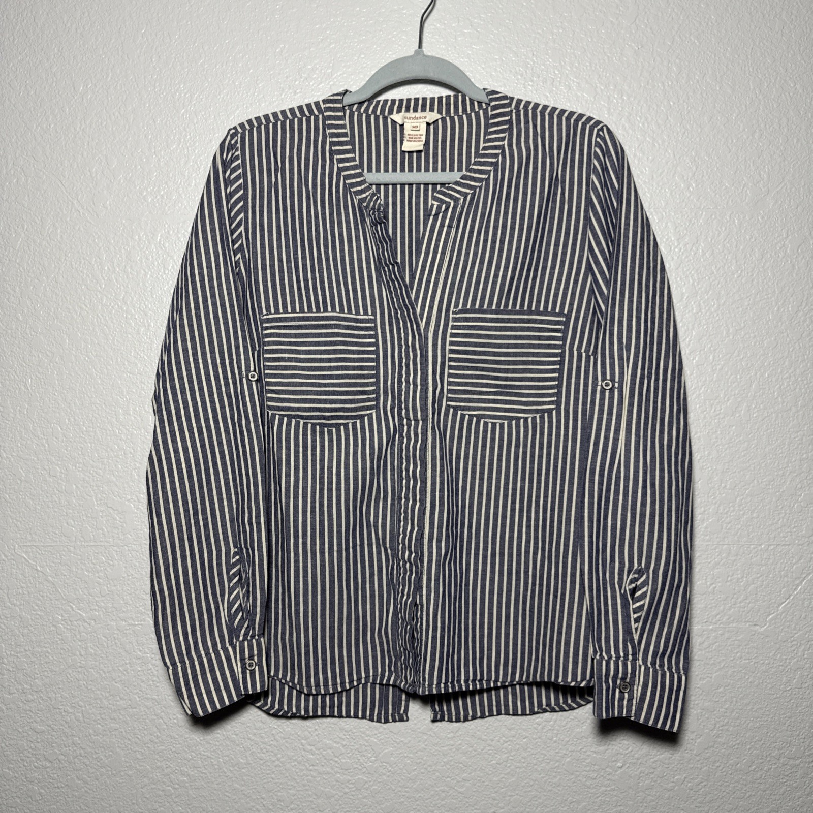 Sundance Dylan Striped Split Back Button Down Top… - image 3