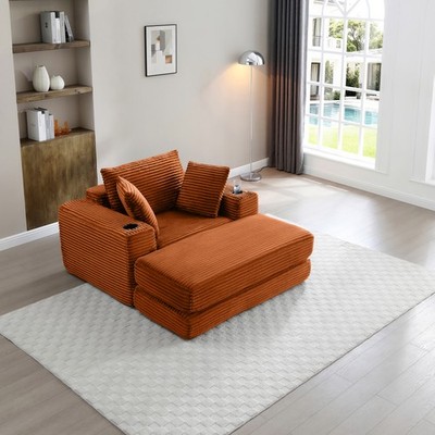 52.4'' Boneless Chaise Lounge Chair Indoor-Oversized Cloud-Like Cozy Comfy