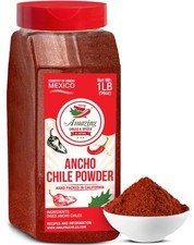 Ancho Chile Pepper Powder Ground 1 LB 16oz All 1 Pound Pack of 1