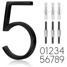 Stainless Steel Floating House Number Modern Mailbox Decor Black Fits 5 Inch