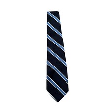 Polo Ralph Lauren Men's Navy  Light Blue 100 Silk Stripe Open Tie