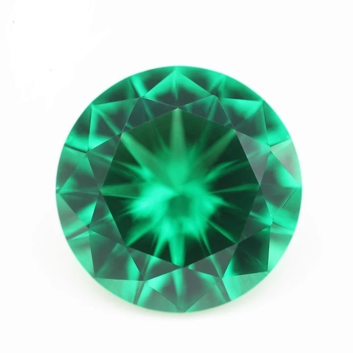 Round Cut Synthetic Emerald Fine AAA Loose Gemstone For Making All Type Jewelry - Image 3 of 4