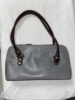 Florence Made In Italy Gray Leather Handbag