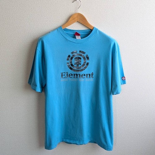 Element Skateboards T Shirt Mens L Blue Plaid Logo Y2K Skate Streetwear Tee