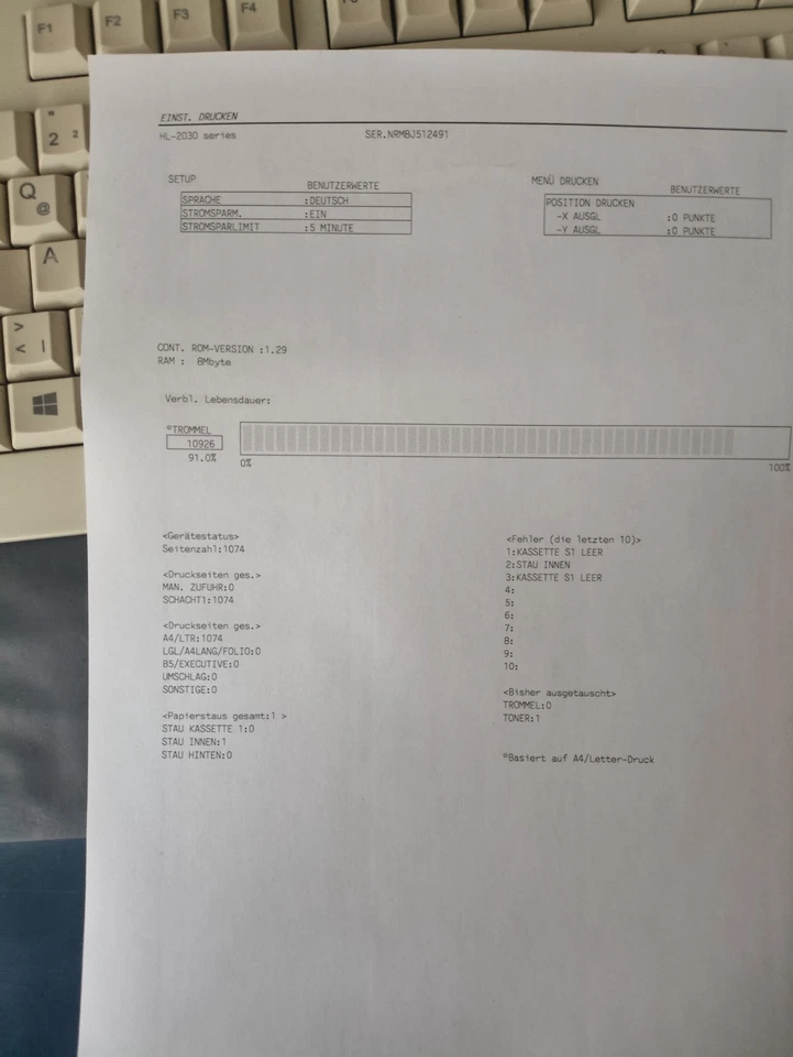 Brother HL 2035 erst1.074 Seiten leicht defekt - Bild 3 von 4