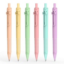 6 Pack Bible Journaling Gel Pens, 0.7mm Black Ink Retractable with Cross Clip...