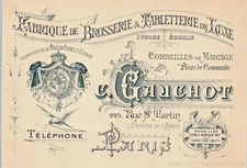 Gauchot Parisian Luxury Brush & Tableware Factory Business Trade Card Paris