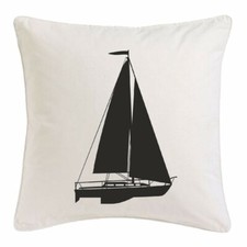 KISSENBEZUG 40X40cm SEGELBOOT SEGELSCHIFF SEGELN ANKER SKULL PIRAT SEGELBOOT