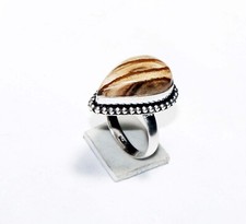 Crazy Lace Agate Gemstone Pear Shape Handmade Ring Jewelry Ring Size 7 Inches