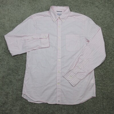 Vineyard Vines Shirt Mens Medium Pink Gingham OTG Performance Button Up Collared
