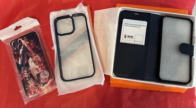 IPHONE 13/13 PRO CASE 6.1 WALLET CASE RFID BLOCKING & 10'' CHARGING CABLE 2 SKINS