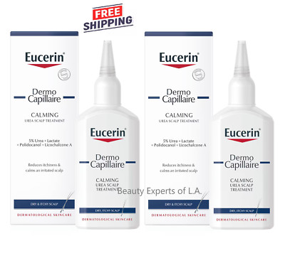 2 PACK Eucerin Dermo Capillaire Calming Urea Scalp Treatment 100ml Exp 03/2028