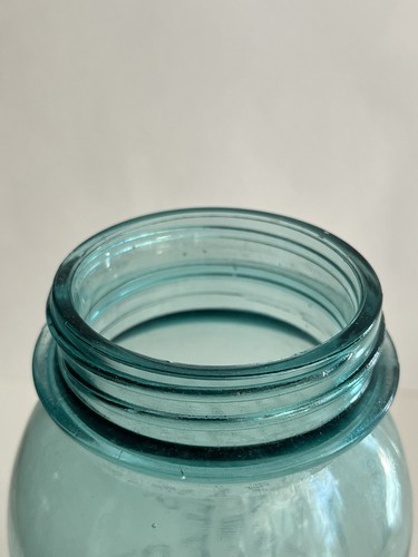 Antique Blue Ball Perfect Mason #1 Quart Canning, Vintage Zinc Lid 1823-1833 - Picture 8 of 9
