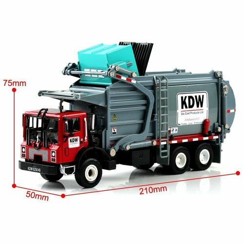 1:24 KDW Diecast Garbage Carrier Truck Waste Transporter Alloy Vehicle Toys Gift - Picture 1 of 18