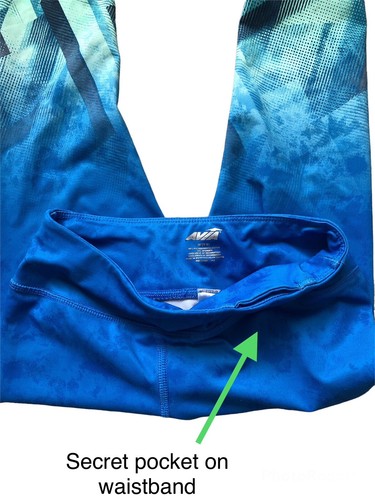 Avia Junior Girls Pants Active Leggings Pocket On Waistband Blue Size Medium - Picture 3 of 10