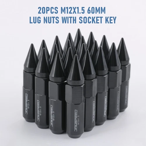 Cap Spiked Racing Wheel Lug Nuts 20PCS M12 x 1.5mm 60mm Arrow Style New - Picture 27 of 66