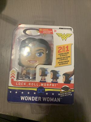 Wonder Woman DC Lock Roll Morph 2 In 1 Hybrid Figure to Vehicle includes Base