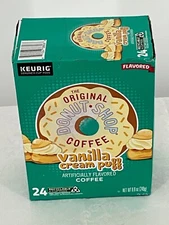 The Original Donut Shop Vanilla Cream Puff Coffee Pods 24 Count Keurig K-Cup Box