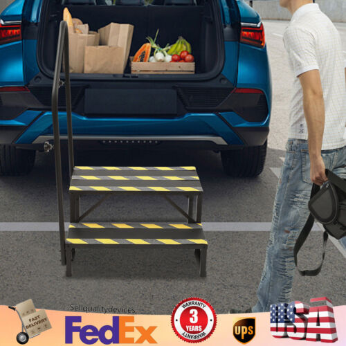 2 Steps With Handrail Hand Rail Stair For RV Exterior Steps Camper Steps Ladder
