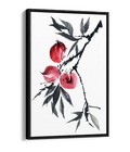 WATERCOLOUR INK PEACH TREE HOME DECOR FLOAT EFFECT CANVAS WALL ART PRINT