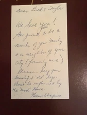 SENATOR FLORENCE SHAPIRO (Texas), Extremely Rare Early Autographed Signature 