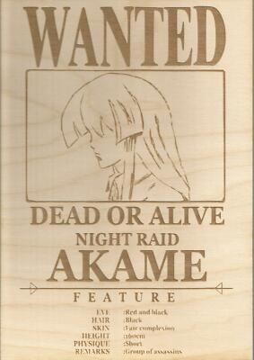 Akame Ga Kill - Akame Wooden Wanted Poster | eBay