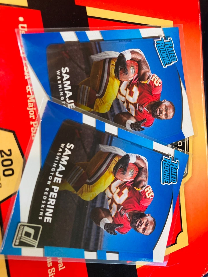 2017 Donruss #306 Samaje Perine RR RC - V376 PAIR REDSKINS NFL CARDS - Image 2 of 2