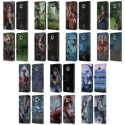 OFFICIAL ANNE STOKES DRAGON FRIENDSHIP LEATHER BOOK CASE FOR MOTOROLA PHONES