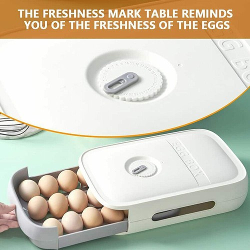 Egg Tray Storage Box Drawer Kitchen Organizer Stackable Holder Food Container - Picture 12 of 20