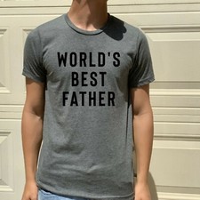 Mens Worlds Best Father T-shirt Fathers Day Gifts from Son Daughter Tees Tops