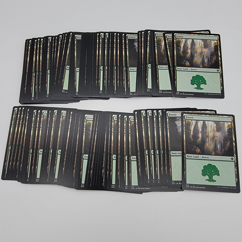 Land Card Examples 100 Magic the Gathering FOREST ONLY Basic Land Cards Lot - MTG FTG | eBay