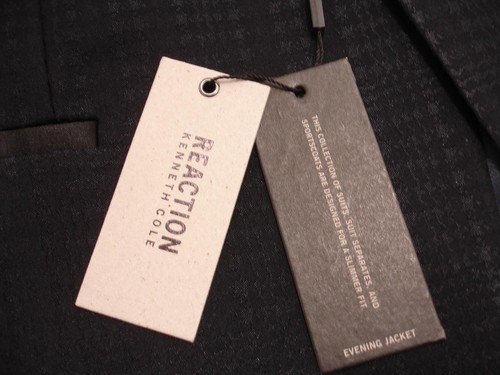 Mens 40R Kenneth Cole Reaction Evening Jacket Smoking 1-Button Blue Shawl Collar - Picture 10 of 15